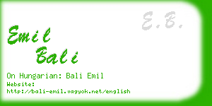 emil bali business card